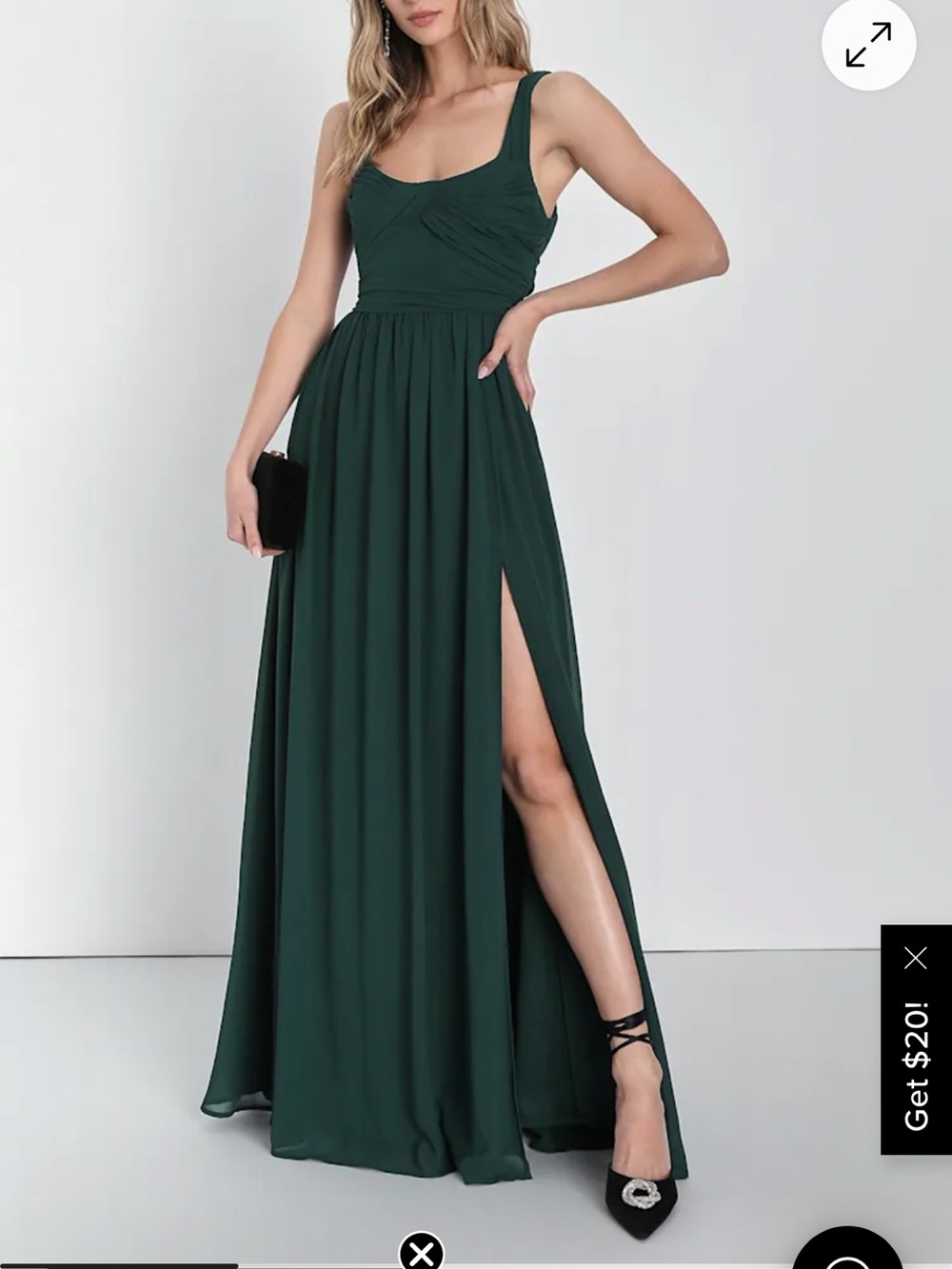 LuLus Sensational Moment Emerald Green Pleated Maxi Dress